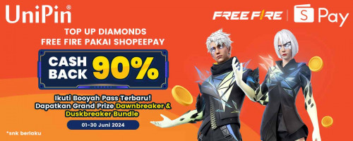 Jangan Lewatkan Booyah Pass Terbaru! Top Up Diamonds Free Fire Cashback 90% Koin Shopee